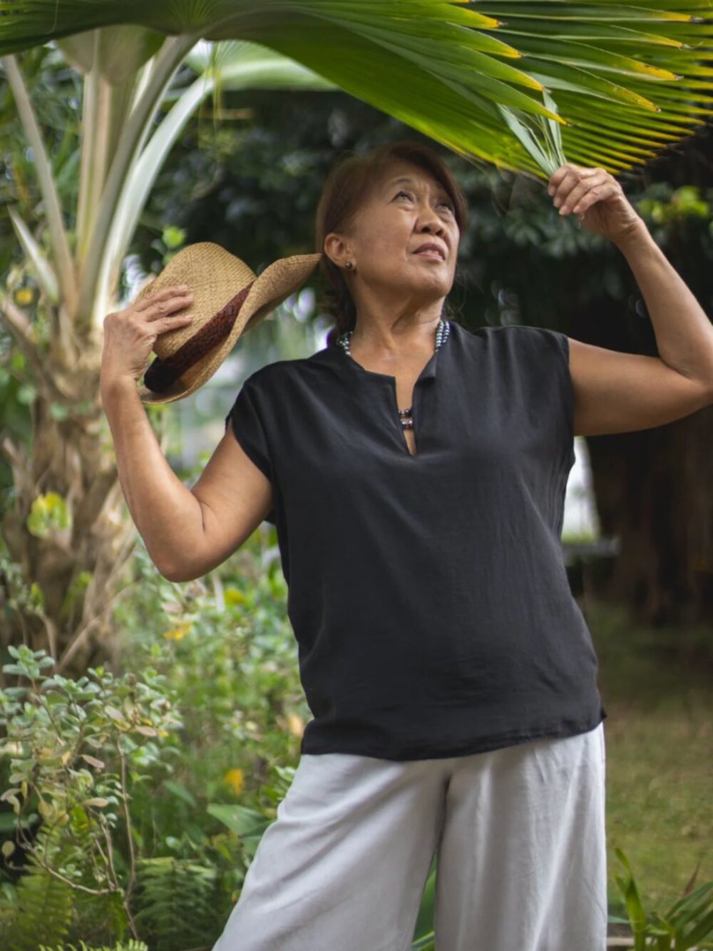 Kealopiko Pilialo Black Silk Blouse